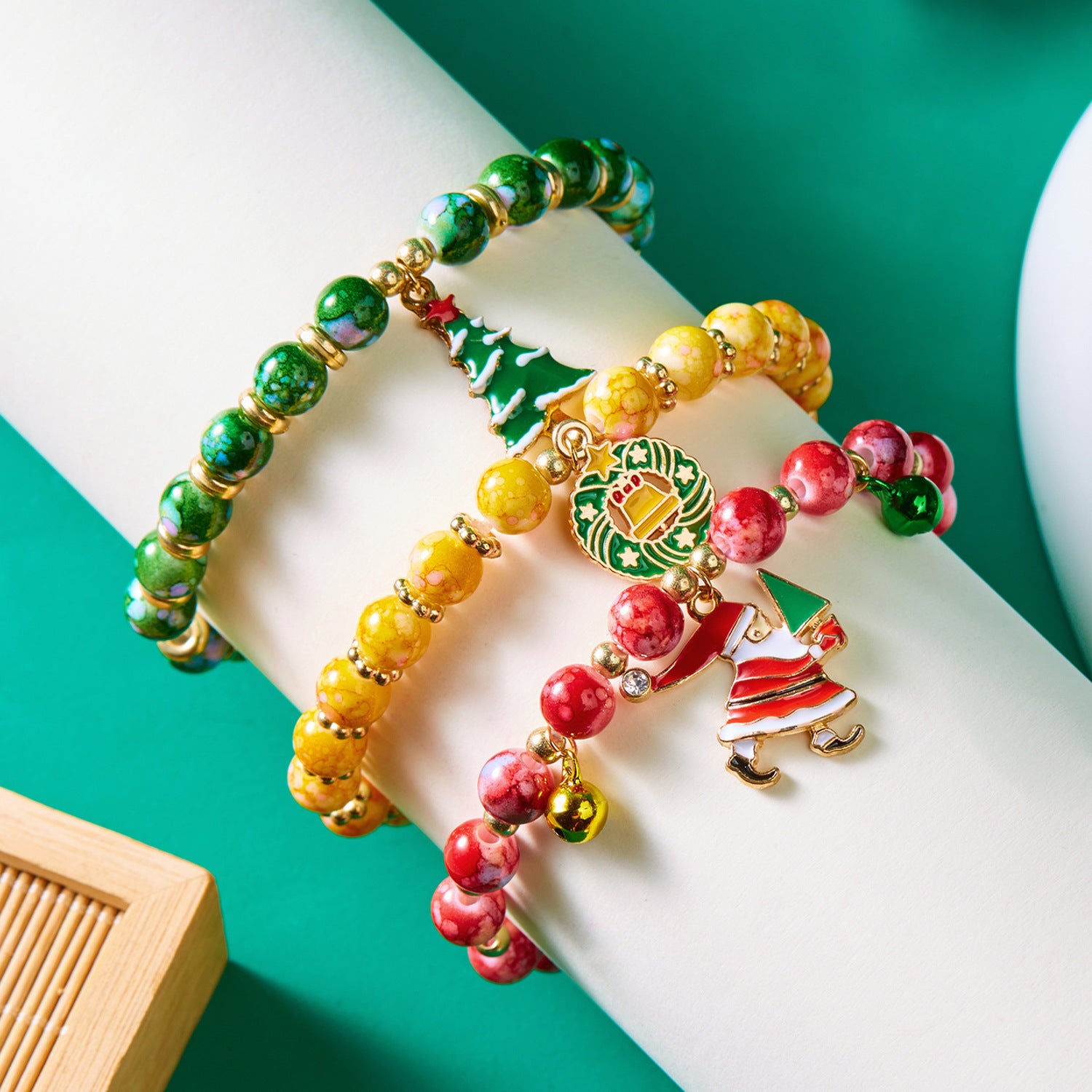 Wholesale Christmas bracelet set snowman beaded bracelet